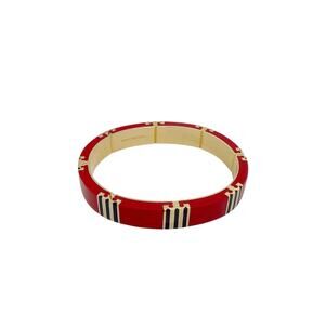 TORY BURCH Icon Enamel Bracelet in Tory Gold / Red / Navy